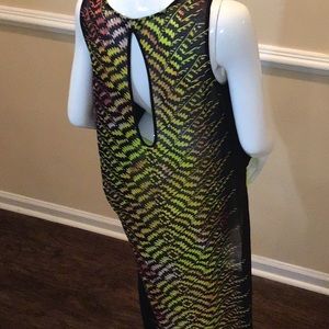 Bebe Neon Splash Sleeveless Cape Top